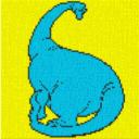 Dino1 40x40cm bunt als Volldruck