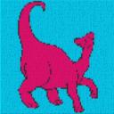 Dino2 40x40cm bunt als Entwurfdruck