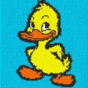 Ente 40x40cm bunt als Volldruck