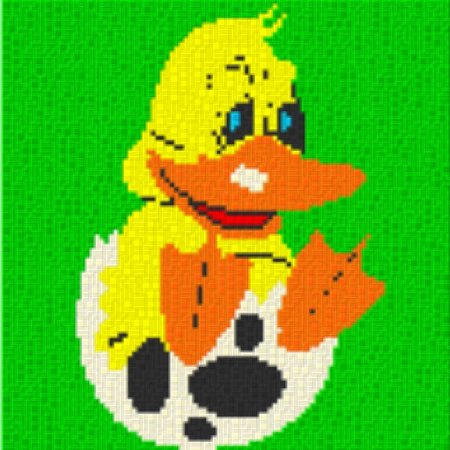Ente in Schale 40x40cm bunt als Volldruck