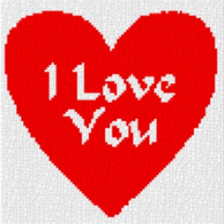 Herz „I love You“ 40x40cm bunt per eMail