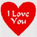 Herz „I love You“ 40x40cm bunt per eMail