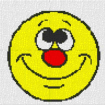 Smiley1 40x40cm bunt als Entwurfdruck