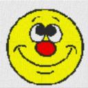 Smiley1 40x40cm bunt als Volldruck