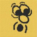 Smiley7 40x40cm bunt als Volldruck