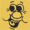 Smiley14 40x40cm bunt als Entwurfdruck