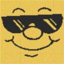 Smiley20 40x40cm bunt als Volldruck