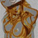 Cowgirl 60x80cm bunt als Volldruck