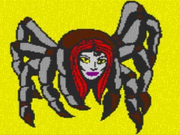 Spinne 80x60cm bunt als Entwurfdruck