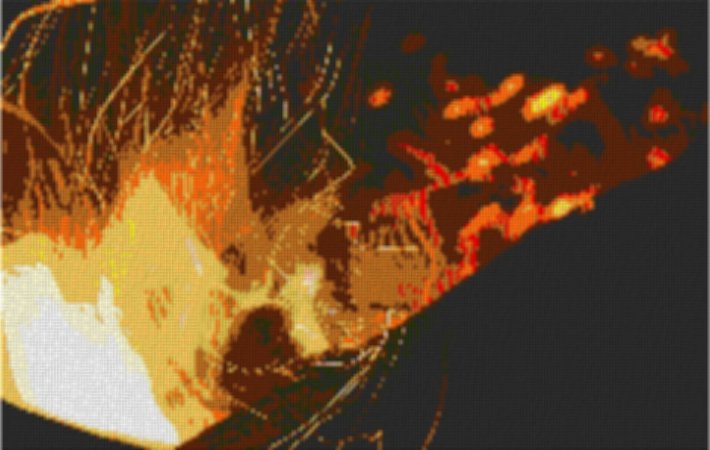 Flamme 100x60cm cartoon Style als Entwurfdruck