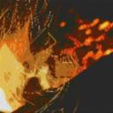 Flamme 100x60cm cartoon Style als Entwurfdruck