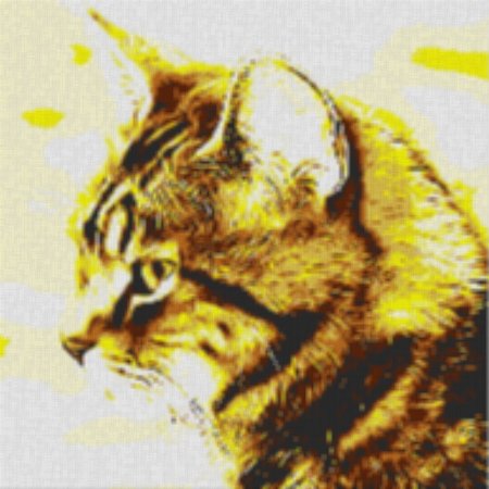 Cat7 80x80cm yellow Style als Entwurfdruck