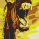 Horse 60x80cm yellow Style per eMail
