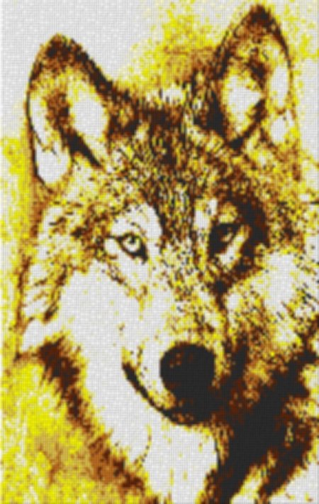 Wolf 60x80cm yellow Style als Entwurfdruck