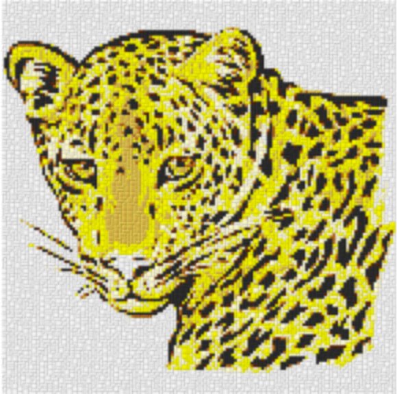 Leopard 60x60cm yellow Style als Entwurfdruck