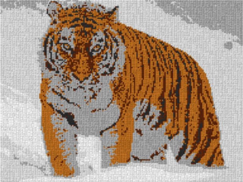 Tiger im Schnee 80x60cm cartoon Style per eMail