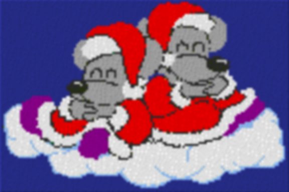 Weihnachtsmäuse auf Wolke 60x40cm bunt per eMail