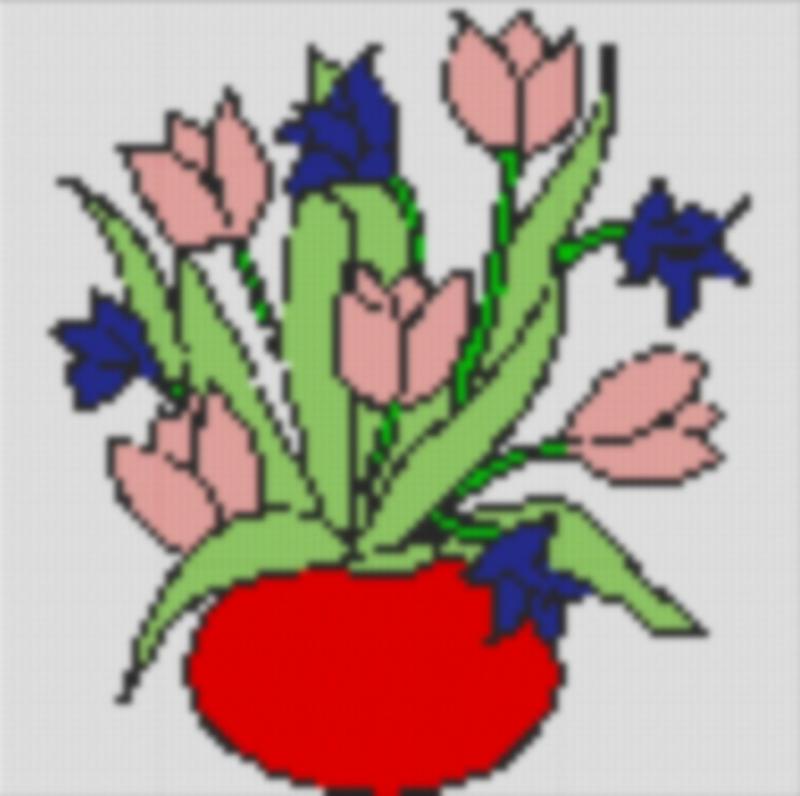Knüpfvorlage Blume2 96x96 Knüpfknoten per eMail