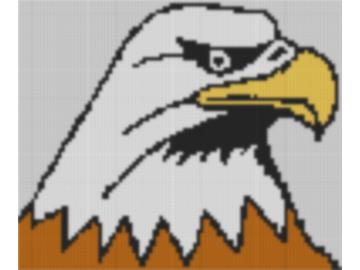 Knüpfvorlage Adler 96x96 Knüpfknoten als Entwurfdruck