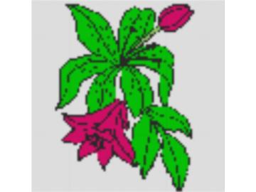 Knüpfvorlage Blume3 96x96 Knüpfknoten als Entwurfdruck