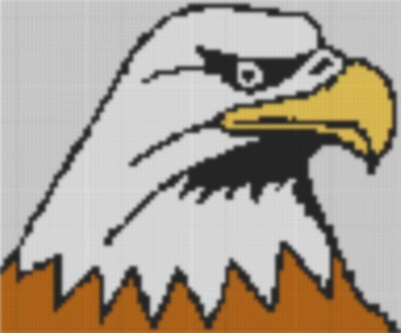 Knüpfvorlage Adler 96x96 Knüpfknoten als Volldruck