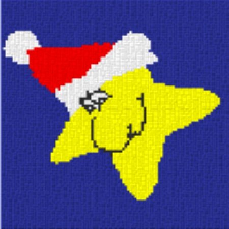 Stern mit Weihnachtsmütze 40x40cm bunt per eMail