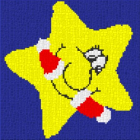 Stern mit Weihnachtsmützenbart 40x40cm bunt per eMail