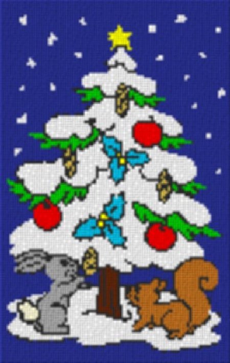 Weihnachtsbaum mit Geschenken 40x60cm bunt per eMail