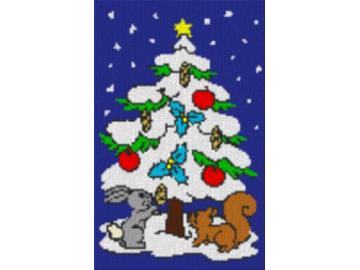 Weihnachtsbaum mit Geschenken 40x60cm bunt als Entwurfdruck