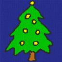Tannenbaum 40x40cm bunt als Volldruck