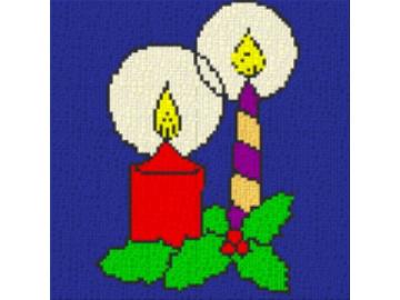 Gesteck mit 2 Kerzen 40x40cm bunt als Entwurfdruck