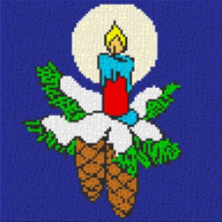 Kerze mit Tannenzapfen 40x40cm bunt Volldruck
