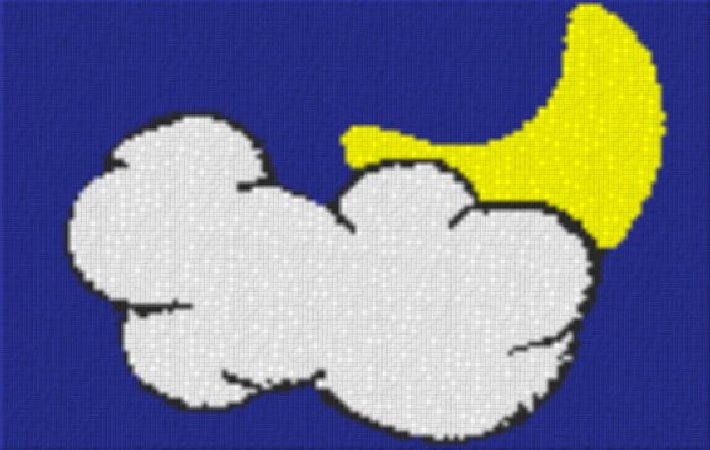 Mond auf Wolke 60x40cm bunt per eMail